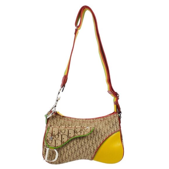 Christian Dior Rasta-Color Trotter Saddle Shoulder Bag - Picture 1 of 9